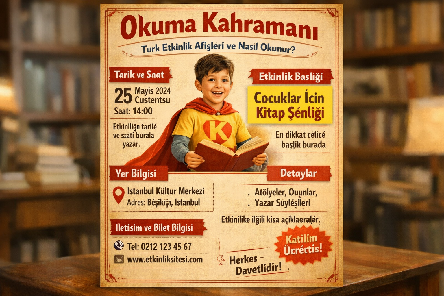Etkinlik afişi okuma rehberi